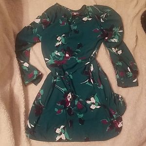 Floral pattern shirt dress